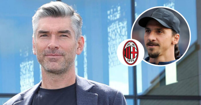 Liverpool sporting director Richard Hughes and AC Milan chief Zlatan Ibrahimovic