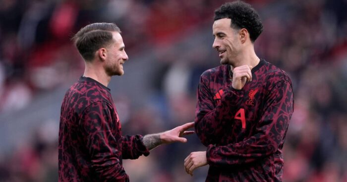 Liverpool midfielders Alexis Mac Allister and Curtis Jones