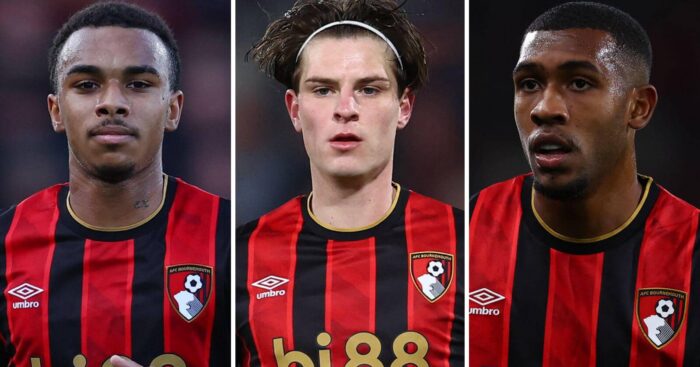 Bournemouth trio Eli Junior Kroupi, Alex Scott, and Rayan