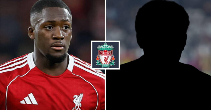 Liverpool centre-back Ibrahima Konate, silhouette player