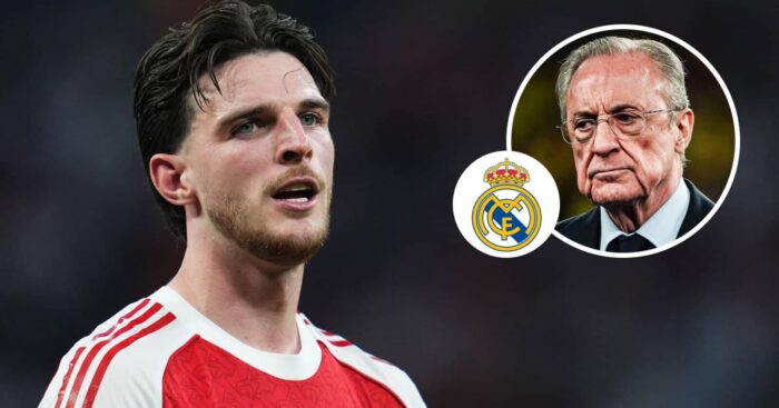 Arsenal star Declan Rice and Real Madrid president Florentino Perez
