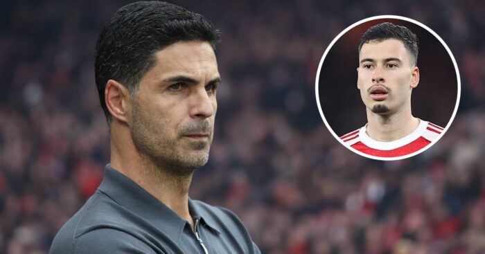 Arsenal boss Mikel Arteta and Gabriel Martinelli