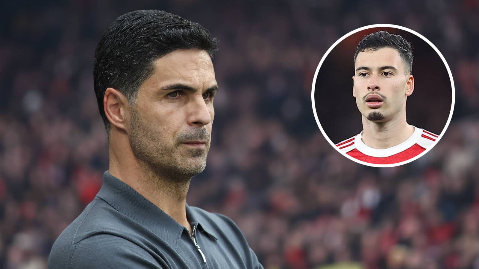 Arsenal boss Mikel Arteta and Gabriel Martinelli