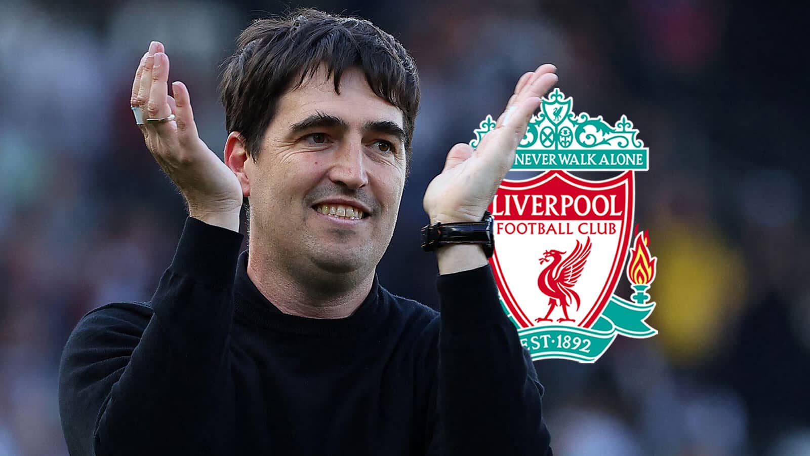 Andoni Iraola has reached next to the Liverpool badge