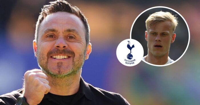 Tottenham manager Roberto De Zerbi and Brighton star Jan Paul van Hecke