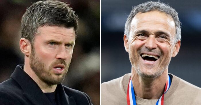 Manchester United boss Michael Carrick and PSG manager Luis Enrique