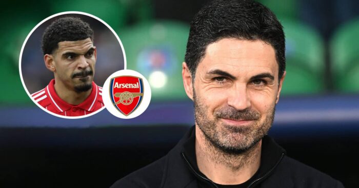 Arsenal manager Mikel Arteta and Nott'm Forest star Morgan Gibbs-White