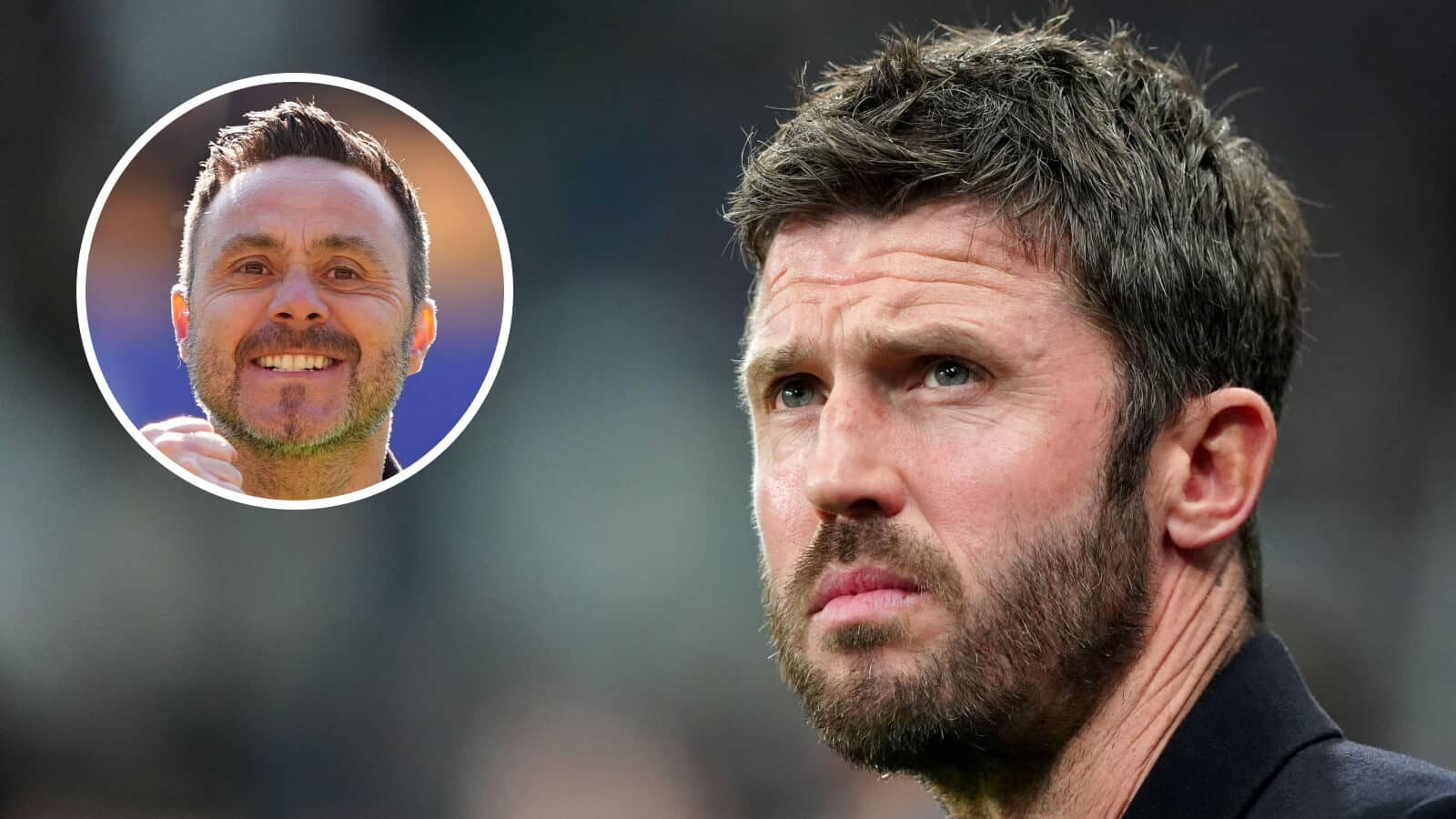 Tottenham manager Roberto De Zerbi, Man Utd manager Michael Carrick