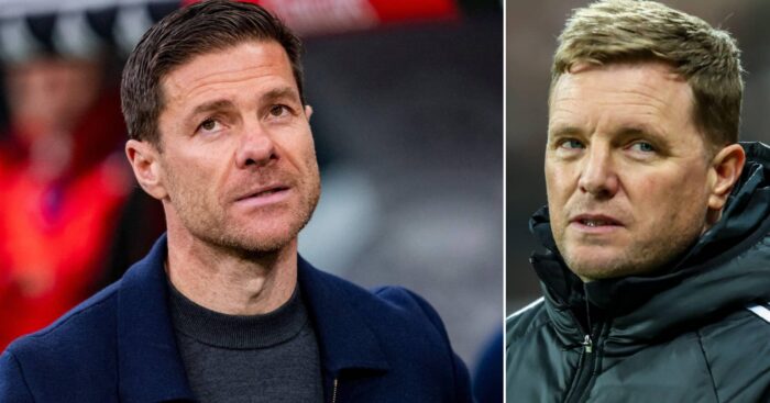 New Chelsea boss Xabi Alonso alongside Newcastle's Eddie Howe