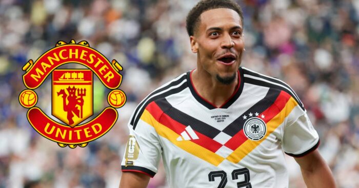 Felix Nmecha with Man Utd badge