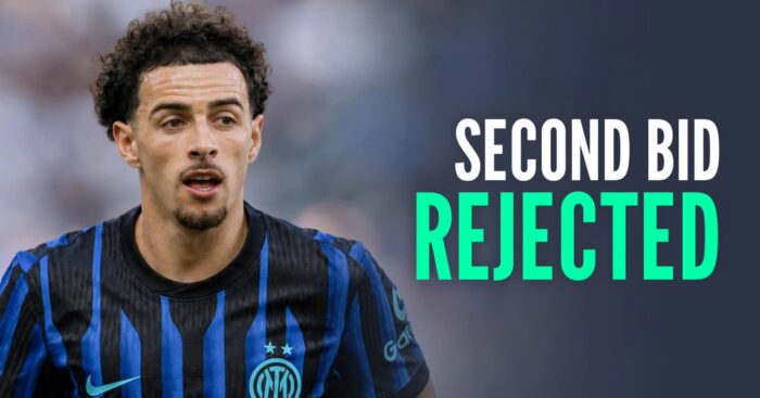 Liverpool star Curtis Jones with an Inter Milan shirt Photoshopped on him and the words 'second offer rejected'