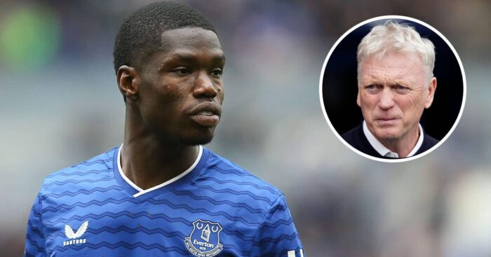 Everton star Thierno Barry and manager David Moyes