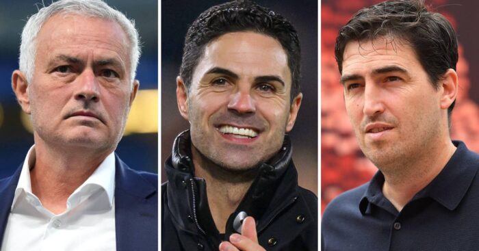 Jose Mourinho, Mikel Arteta, Andoni Iraola