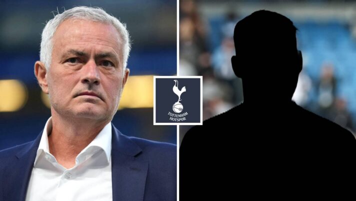 Split image of Real Madrid manager Jose Mourinho and a shadow, with the Tottenham Hotspur badge in between - copyright TEAMtalk