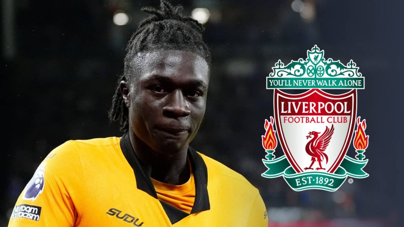Mateus Mane with Liverpool badge
