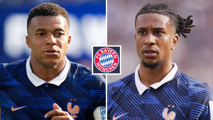 Kylian Mbappe, Michael Olise and a Real Madrid badge