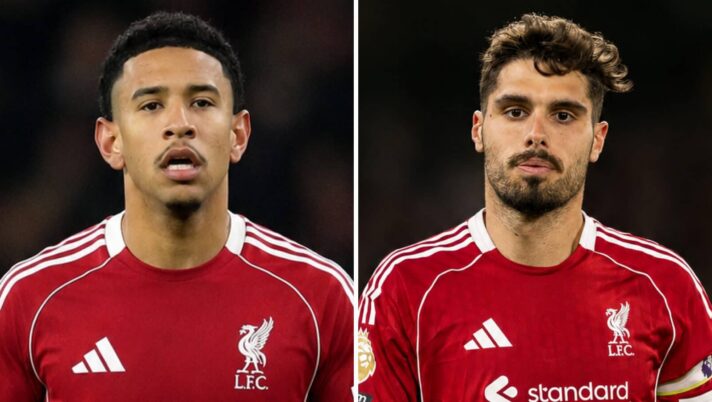 Manchester City star Savinho and Pedro Neto of Chelsea with Liverpool shirts Photoshopped on them