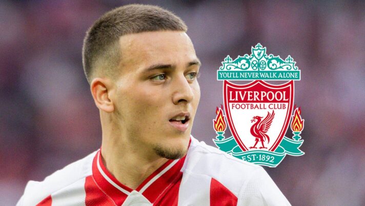 1. FC Koln winger Said El Mala next to the Liverpool badge - copyright TEAMtalk