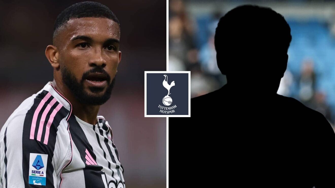 Split image of Gleison Bremer and a shadow, with the Tottenham Hotspur badge in between - copyright TEAMtalk