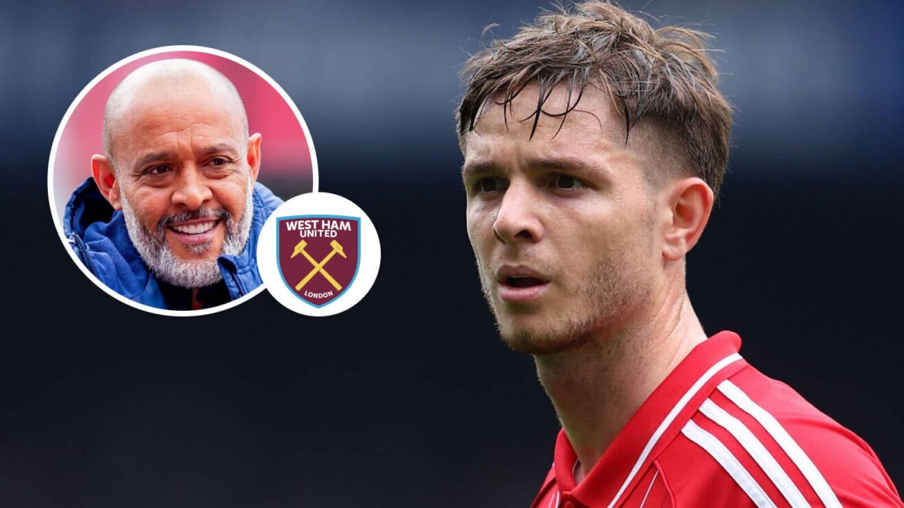 Nott'm Forest star James McAtee and West Ham boss Nuno Espirito Santo