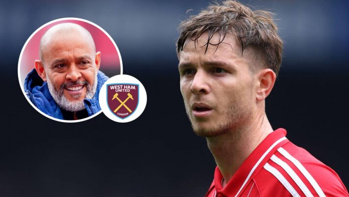 Nott'm Forest star James McAtee and West Ham boss Nuno Espirito Santo