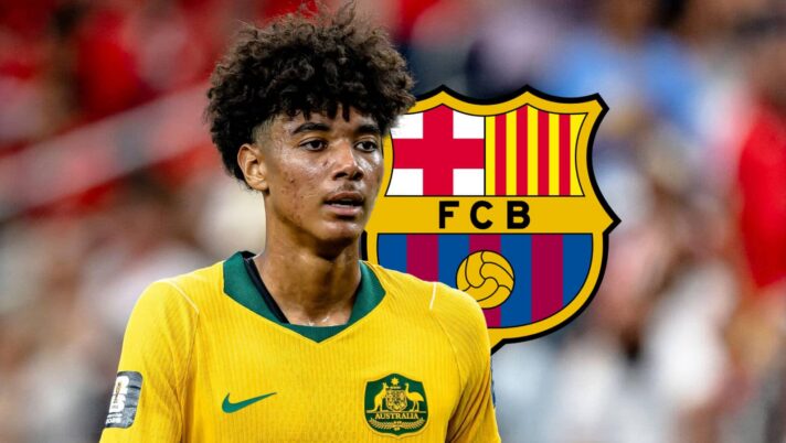 Lucas Herrington with a Barcelona badge