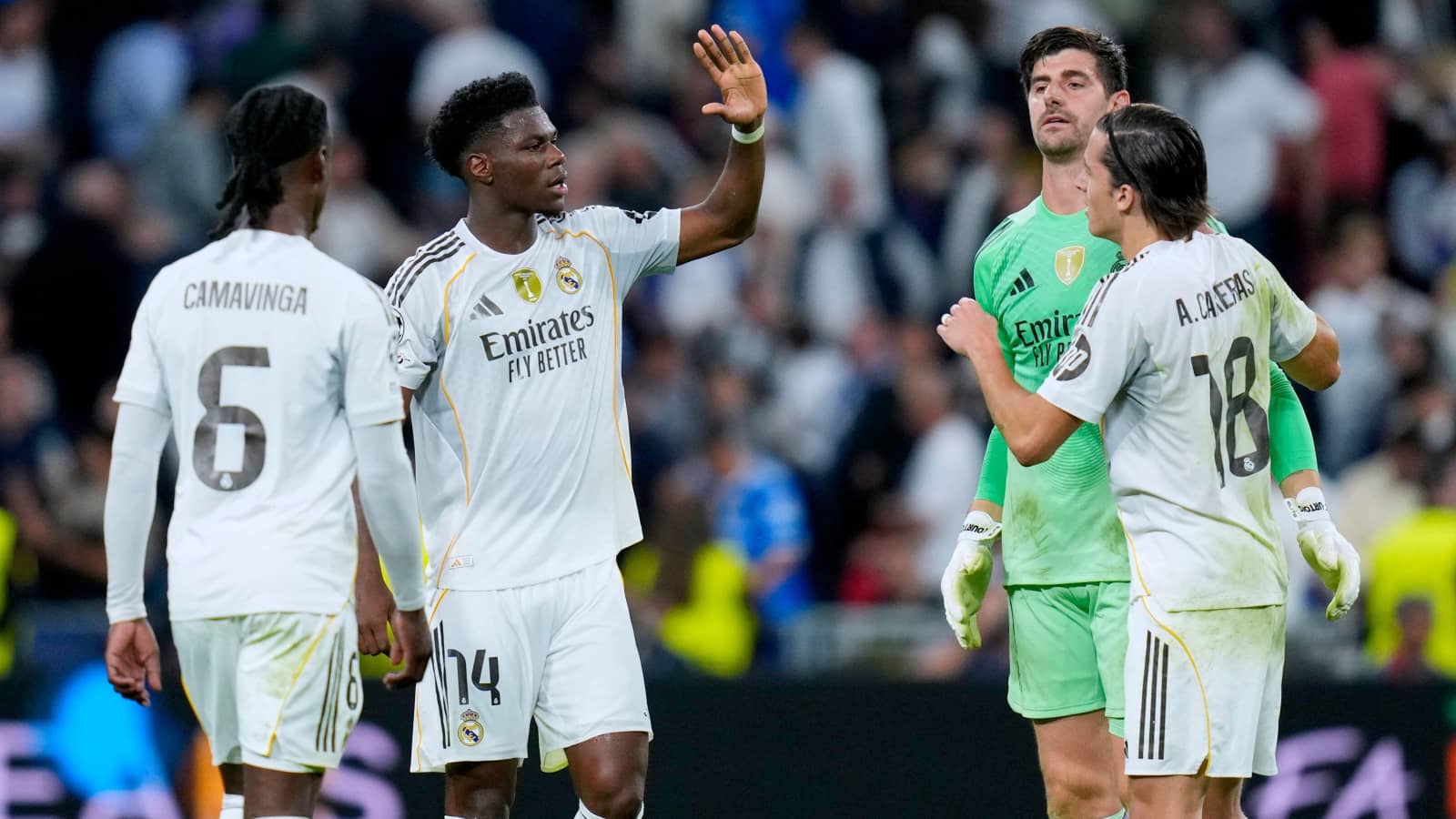 Real Madrid stars Eduardo Camavinga, Aurelien Tchouameni, Thibaut Courtois and Alvaro Carreras