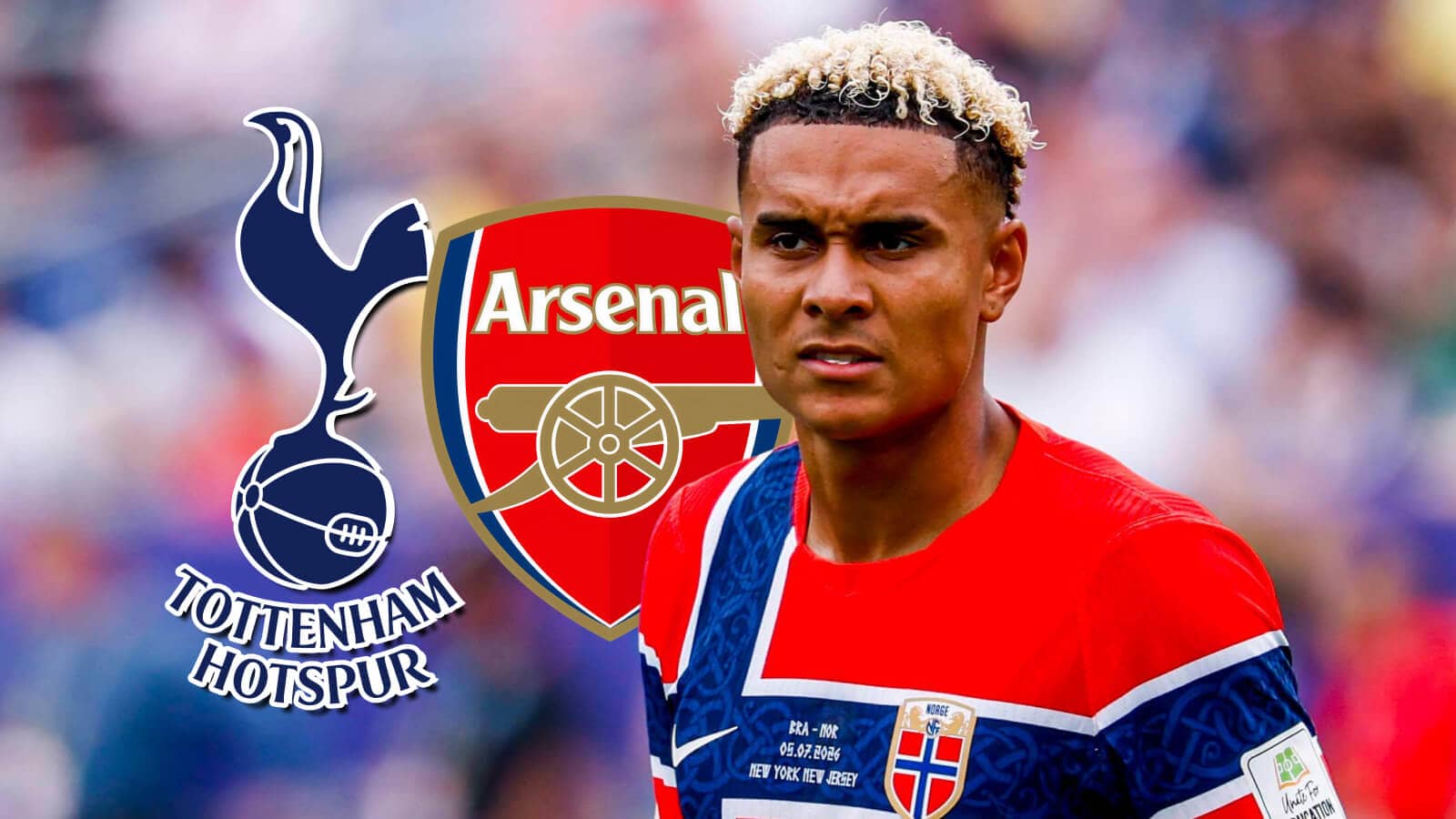 Os Gunners estão travando uma batalha de £ 51,3 milhões com o Tottenham para contratar o ala norueguês