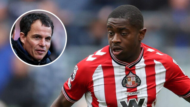 Sunderland star Noah Sadiki and manager Regis Le Bris