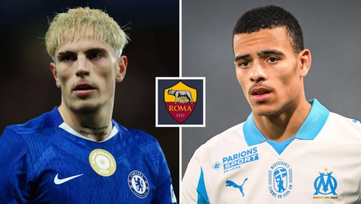 Alejandro Garnacho, Mason Greenwood with Roma badge