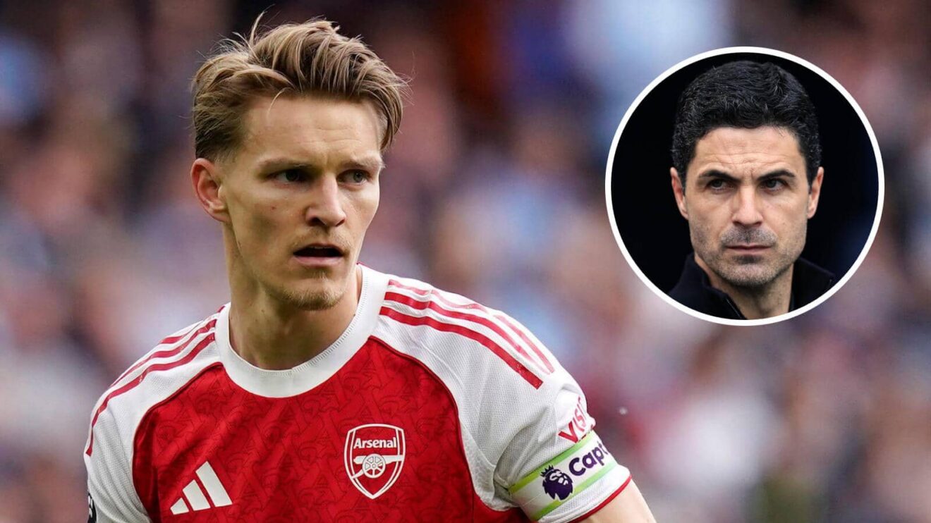 Arsenal star Martin Odegaard and Mikel Arteta