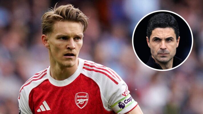 Arsenal star Martin Odegaard and Mikel Arteta