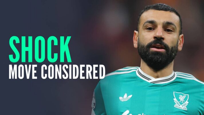 Former Liverpool star Mohamed Salah next to the words 'shock move considered'