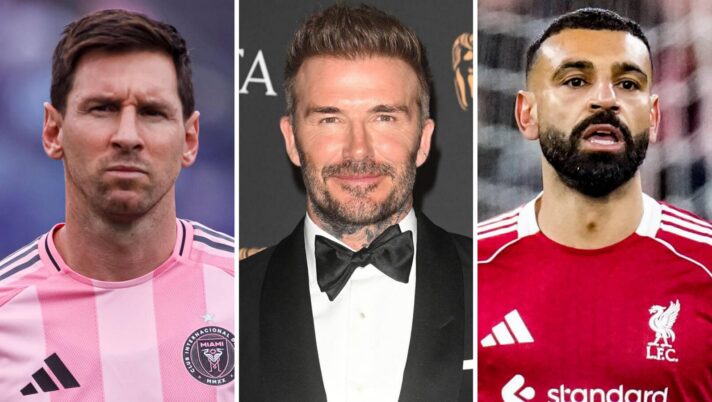 Inter Miami star Lionel Messi, the club's owner Sir David Beckham and Liverpool icon Mohamed Salah