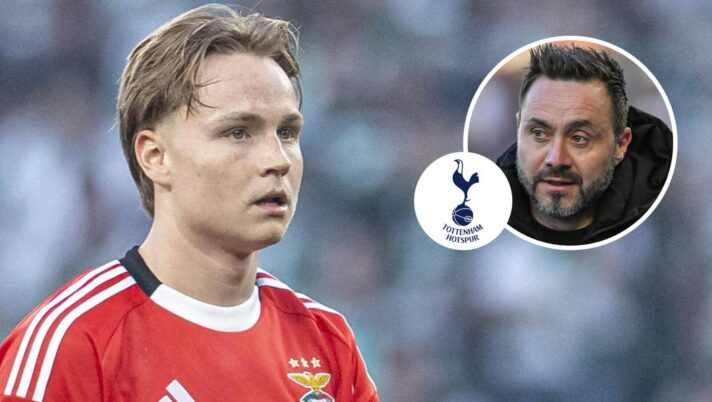 Tottenham target Andreas Schjelderup with Roberto De Zerbi