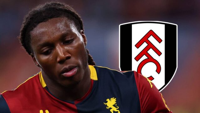 Brooke Norton-Cuffy with a Fulham badge
