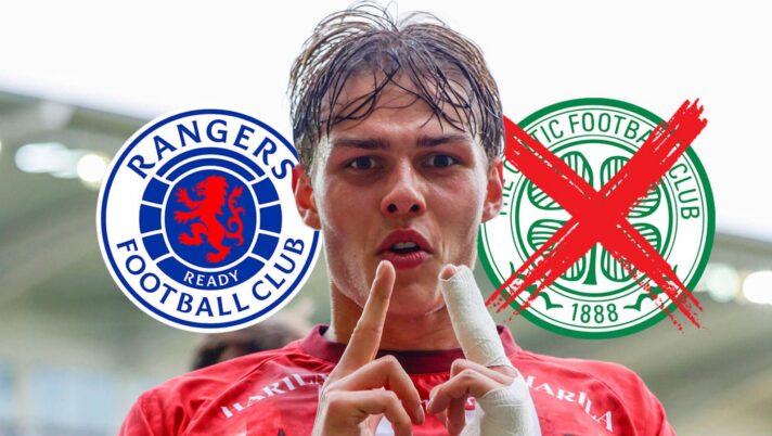 Rangers badge, Tromso midfielder Jens Hjerto-Dahl and crossed out Celtic target - copyright TEAMtalk