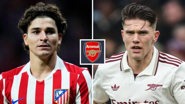 Atletico Madrid striker Julian Alvarez, Arsenal striker Viktor Gyokeres