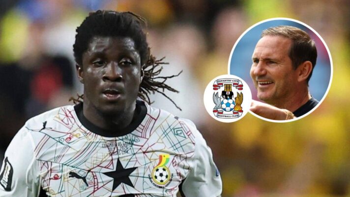 Caleb Yirenkyi and Coventry City boss Frank Lampard
