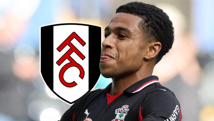 Southampton's Shea Charles with a Fulham badge