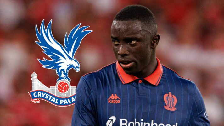 Antoine Mendy with a Crystal Palace badge