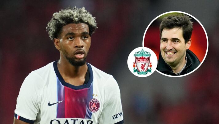 PSG star Ibrahim Mbaye and Liverpool boss Andoni Iraola