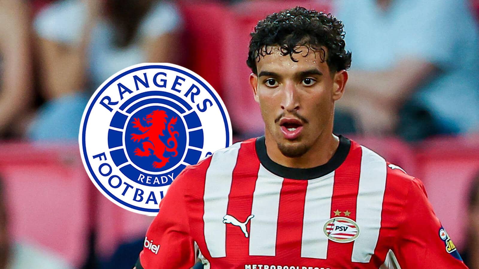 Rangers badge and PSV winger Couhaib Driouech - copyright TEAMtalk