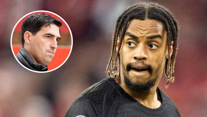 Bradley Barcola and Liverpool boss Andoni Iraola