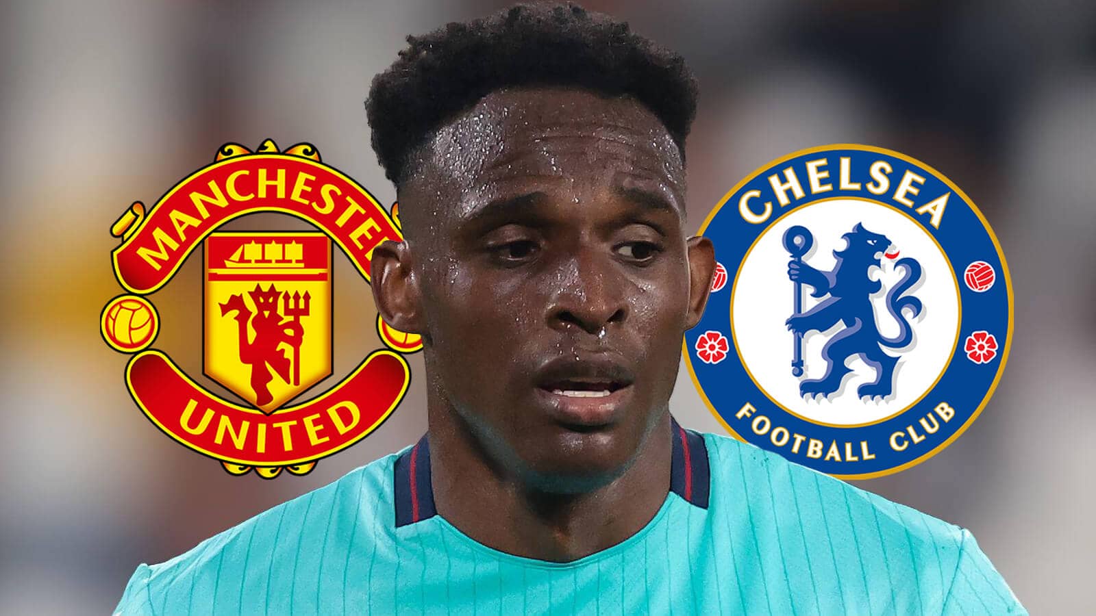 Manchester United badge, Bologna defender Jhon Lucumi and Chelsea badge - copyright TEAMtalk