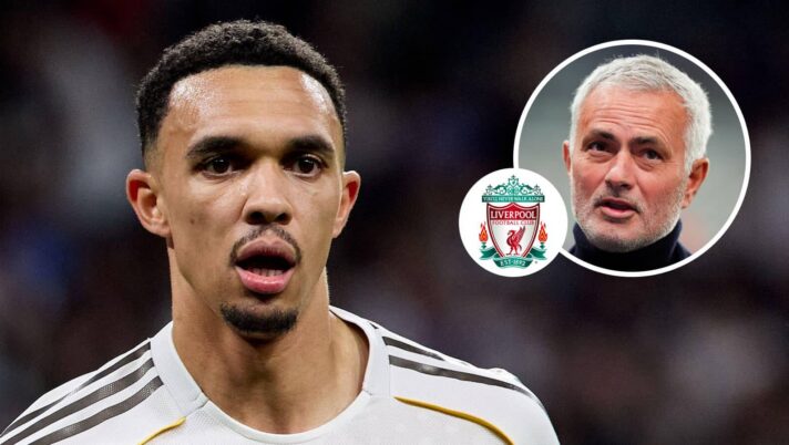 Trent Alexander-Arnold, Liverpool badge and Jose Mourinho - copyright TEAMtalk
