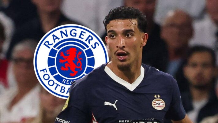 Couhaib Driouech with Rangers badge