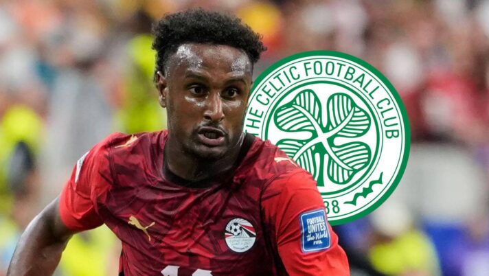 Haissem Hassan with a Celtic badge
