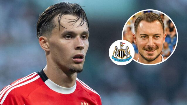 Amar Dedic and Newcastle boss Matthias Jaissle
