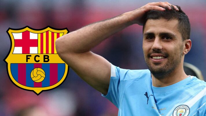 Rodri with Barcelona badge